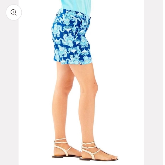 Lilly Pulitzer The Jayne Stretch Short Elephant Print Blue Size 6 - Picture 3 of 8